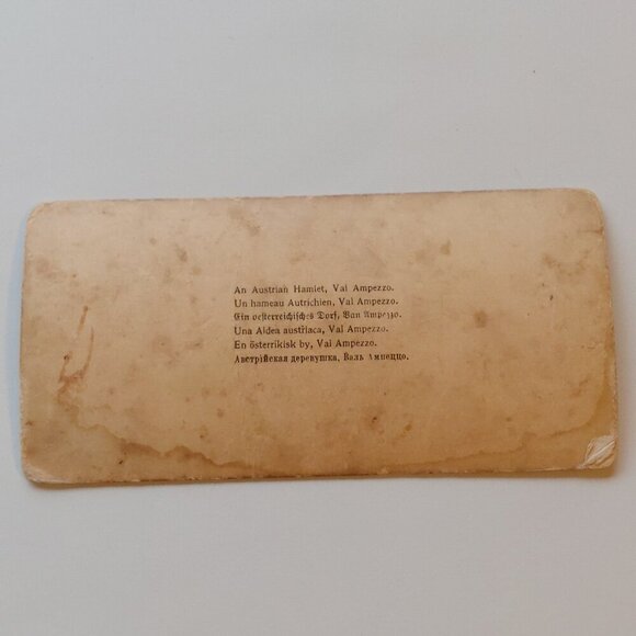 ANTIQUE Stereograph Card An Austrian Hamlet, Val Ampesso by Underwood & Underwoo - Picture 5 of 5